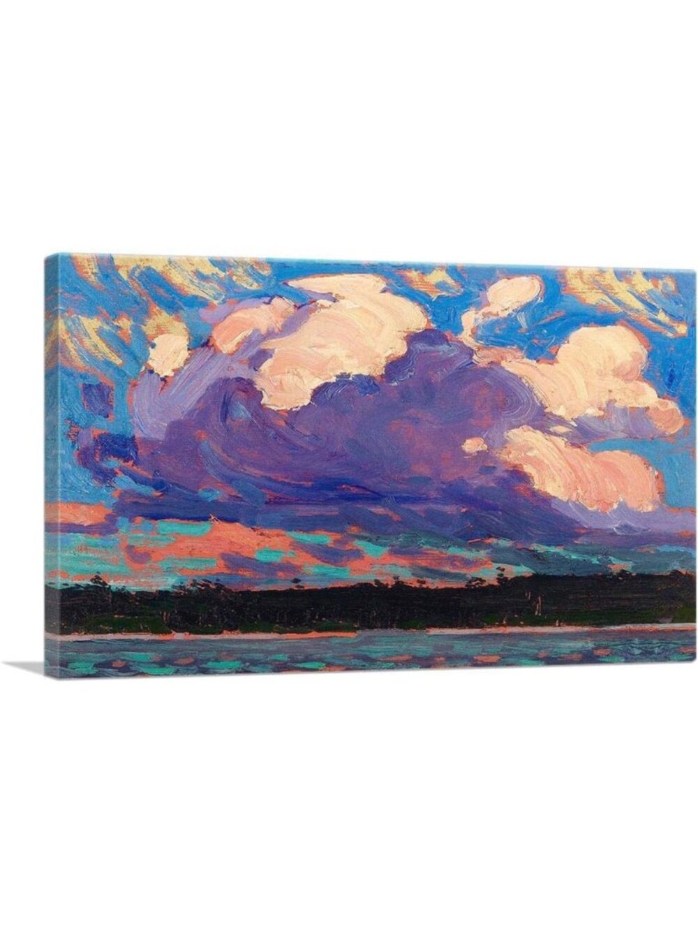 Stretched Framed Canvas Art Print - Evening Cloud Fall 1915 Wall Decor, 26x18